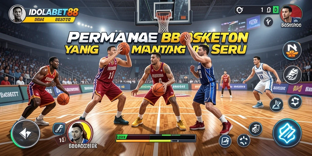 Antarmuka permainan IDOLABET88 saat pertandingan basket.