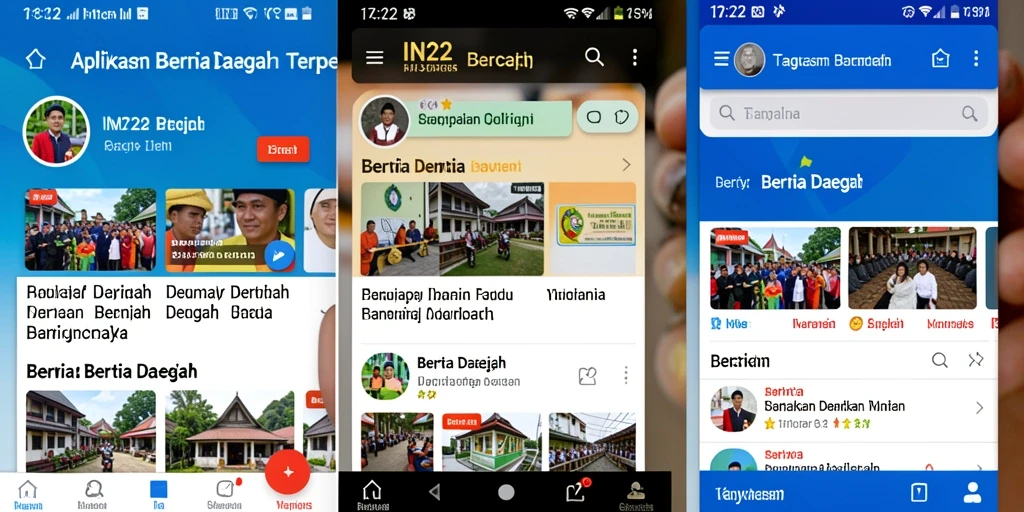 Antarmuka aplikasi IN22 yang menarik dan informatif.