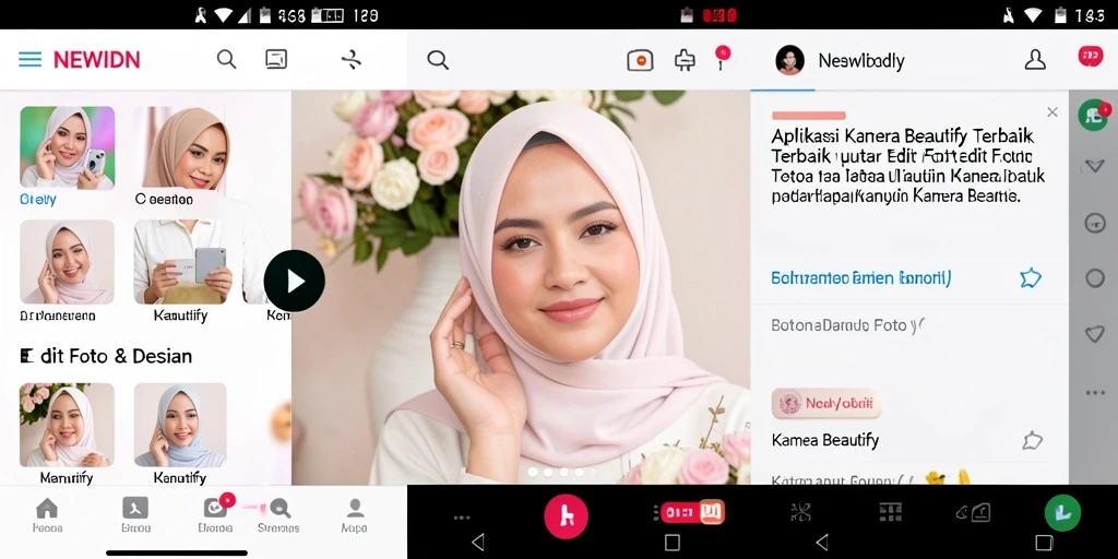 Antarmuka pengguna aplikasi NEWIDN dengan berbagai fitur editing.