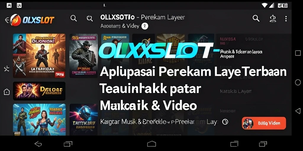 Tampilan antarmuka OLXSLOT saat merekam video layar.