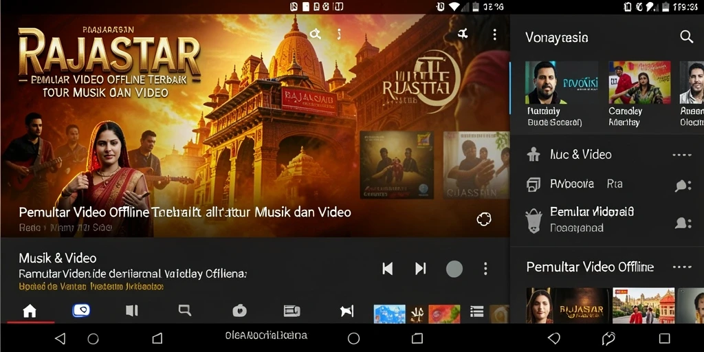 Tampilan antarmuka RAJASTAR yang sederhana dan intuitif untuk Pemutar Video Offline.