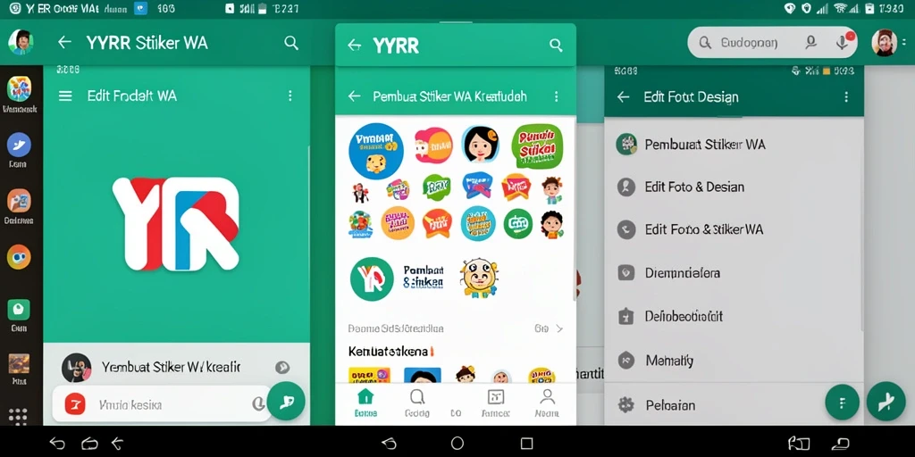 Antarmuka intuitif dari aplikasi Pembuat Stiker WA YYRR