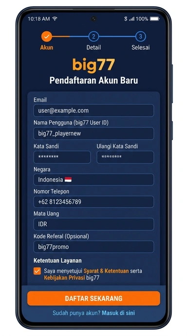 Cara Mudah Registrasi Akun Big77 untuk Pengguna Android